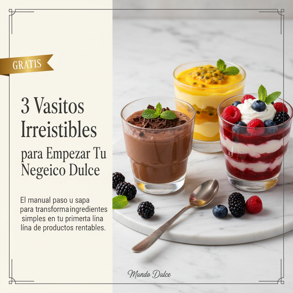 3 Vasitos Irresistibles para Empezar Tu Negocio Dulce - Receta Gratis Mundo Dulce